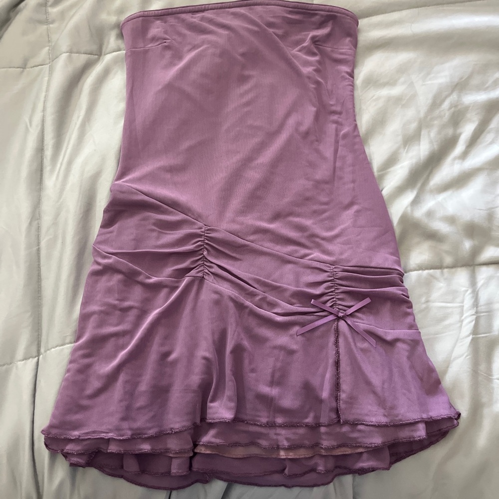 Purple Mini Strapless Dress- Edikted